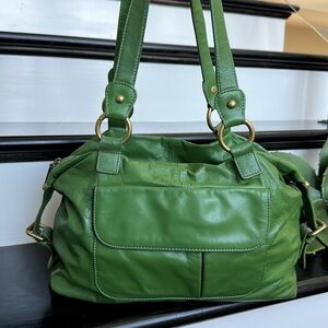 HOBO Green Leather Shoulder Bag